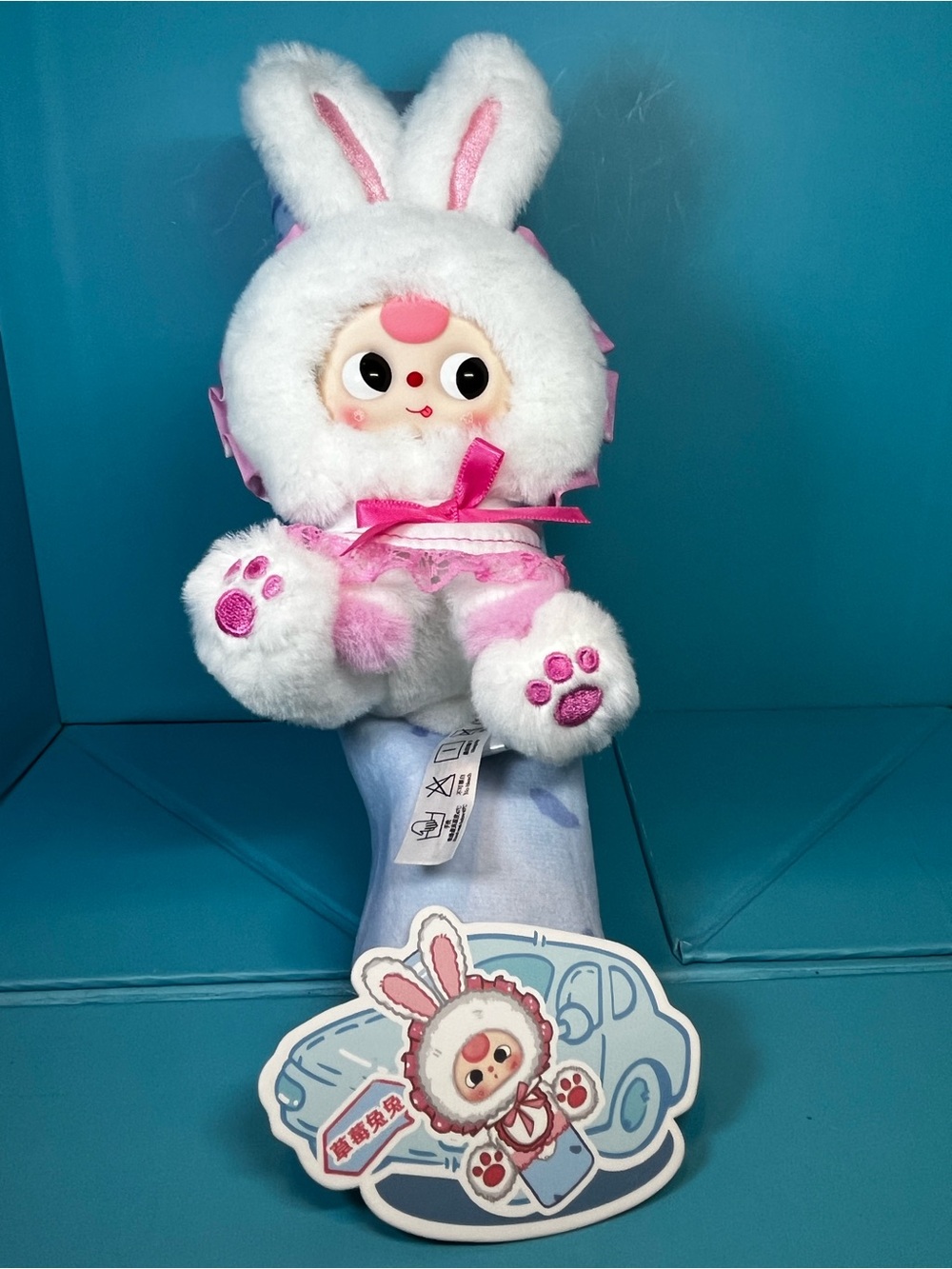 Baby Three - Car Seatbelt Shoulder Pad Series - Rabbit Plush with Velcro cover